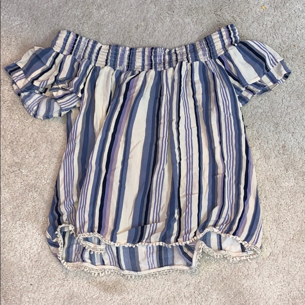 Off the shoulder striped top